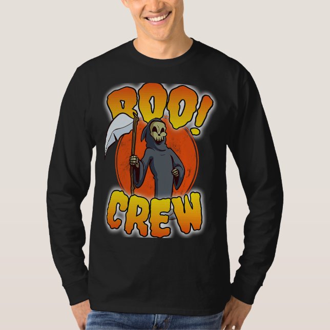 Camiseta Boo Crew Grim Reaper  Cute Matching Halloween Cost (Frente)