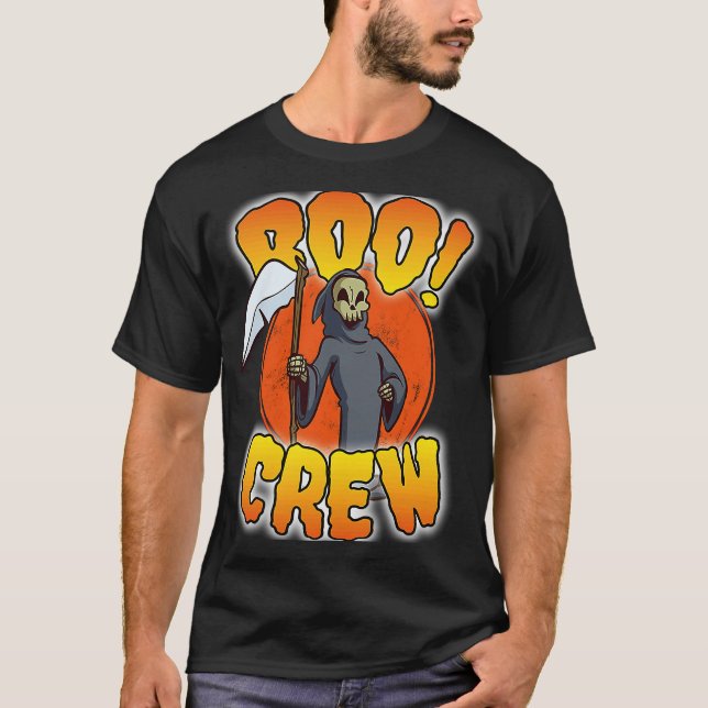 Camiseta Boo Crew Grim Reaper  Cute Matching Halloween Cost (Frente)