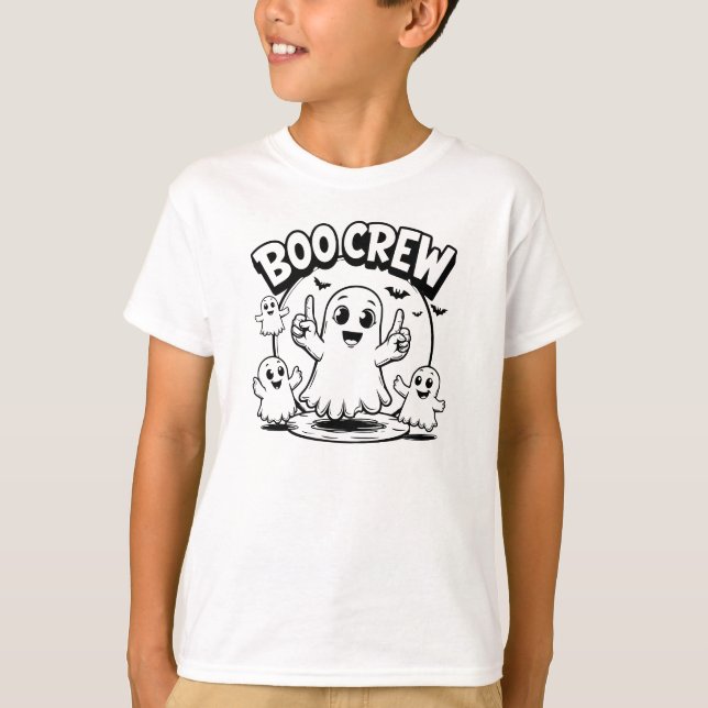 Camiseta Boo Crew Halloween Ghosts (Frente)