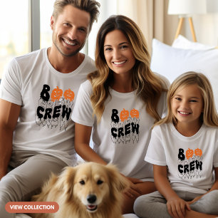 Camiseta Boo Crew Halloween Matando Meninas Familiares