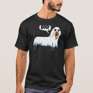 Camiseta Boo Dachshund Spooky Cachorro Wiener Figurino de H