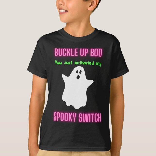 Camiseta Boo de Encerramento Você Acendeu Meu Switch Spooky (Frente)