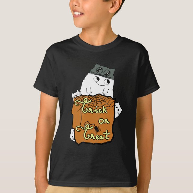 Camiseta Boo de Halloween bonito - Trick or Tratar Hallowee (Frente)