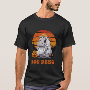 Camiseta Boo Deng Baby Hippo para a fantasia fantasma de Ha