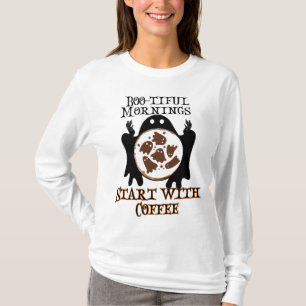 Camiseta Boo dia começa com café.w