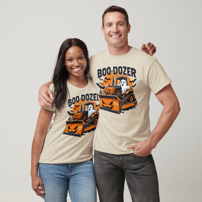 Camiseta Boo Dozer Halloween Construction Ghost Pumpkin (Unissex)