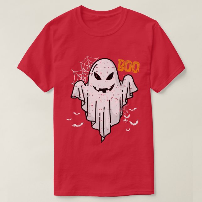 Camiseta Boo Engraçado Boo Ghost Bats Trick Ou Treine Hallo (Frente do Design)