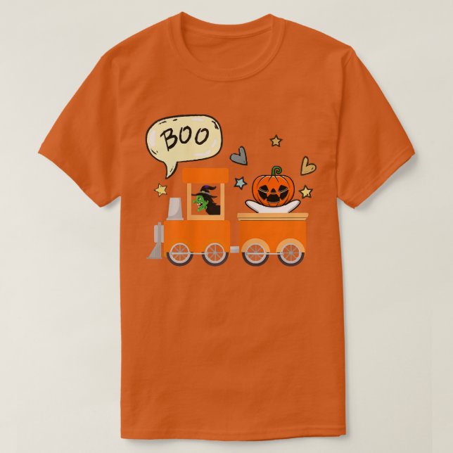 Camiseta Boo Engraçado Engraçado Fantasma Pumpkin Hal (Frente do Design)
