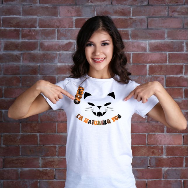 Camiseta Boo, estou a ver-te a flutuar o rosto do gato (Criador carregado)