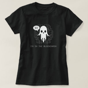 Camiseta Boo! Estou no Bloqueio - Fantasma Cripto Engraçado
