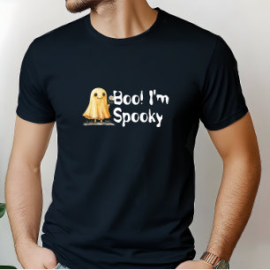 Camiseta Boo! Eu sou branco fantasma sorriso Spooky
