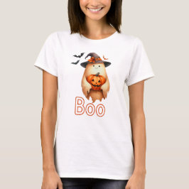 Camiseta Boo Fantasma com Bat e Pumpkin