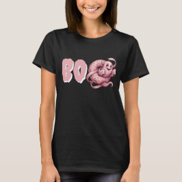 Camiseta BOO Fantasma Rosa & Donut Halloween Doce Coquette