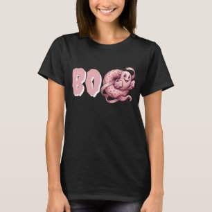 Camiseta BOO Fantasma Rosa & Donut Halloween Doce Coquette