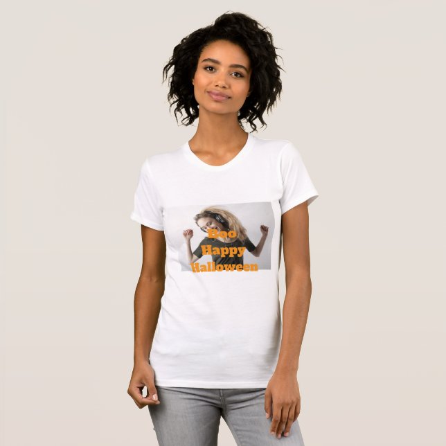 Camiseta Boo Feliz Dia das Bruxas (Frente Completa)