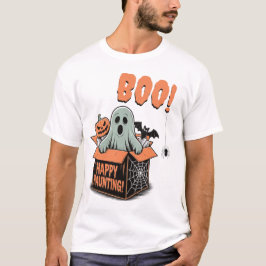 Camiseta BOO! Feliz Halloween Assombrando Fantasma