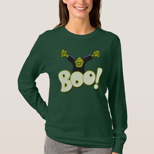 Camiseta BOO! Frankenstein Monster Halloween Scare (Frente)
