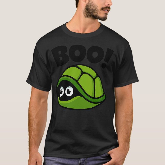 Camiseta Boo!  Funny Hiding Turtle Peekaboo Scary Halloween (Frente)