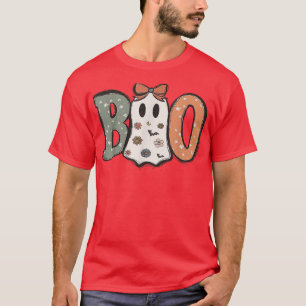 Camiseta Boo Funny Scary Halloween Festa de Figurino Dotado