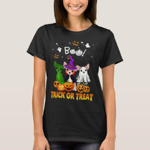 Camiseta Boo Ghost Chihuahua Trick ou Treine Halloween