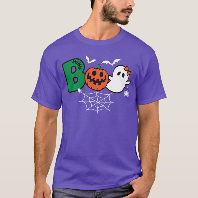 Camiseta Boo Ghost Halloween Figurume Assustador Pumpkin Tr (Frente)