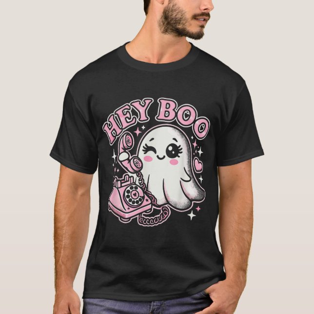 Camiseta Boo Ghost Halloween Meninas Mulheres Crianças (Frente)