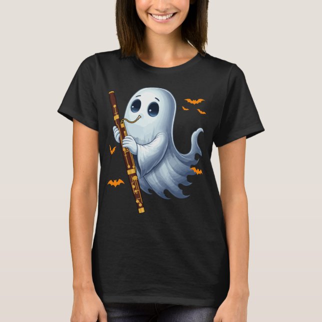 Camiseta Boo Ghoul Playing Bassoon Halloween Musical Instru (Frente)