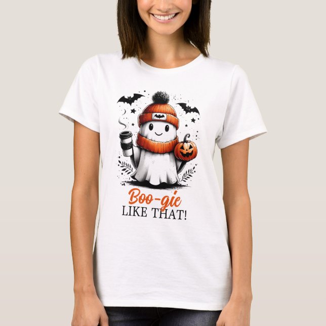 Camiseta Boo-gie assim! T-Shirt do Halloween (Frente)