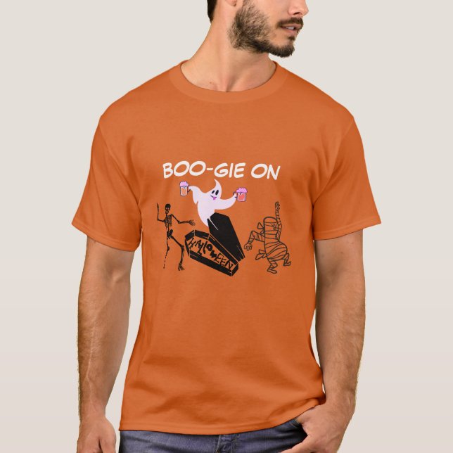 Camiseta Boo Gie No Spooky Engraçado Ghost Mummy Tee (Frente)
