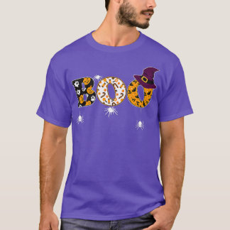 Camiseta Boo Halloween Costume com aranhas e o Chapéu das B