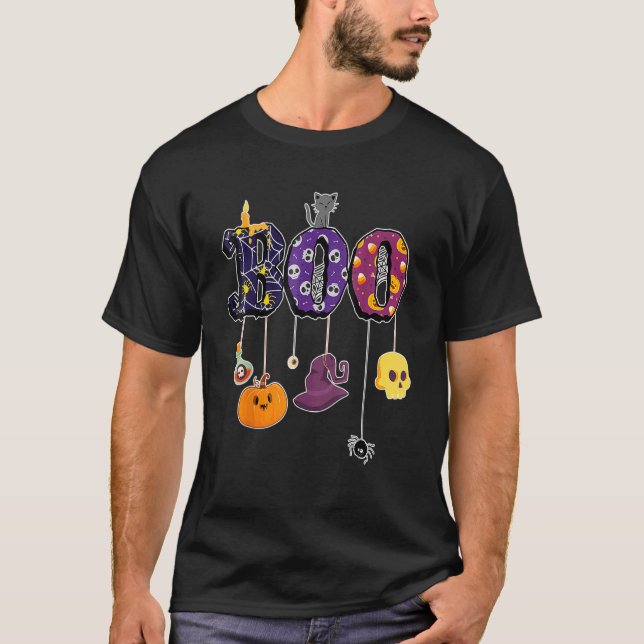 Camiseta Boo Halloween Costume Spiders Fantasmas Pumkin & W (Frente)