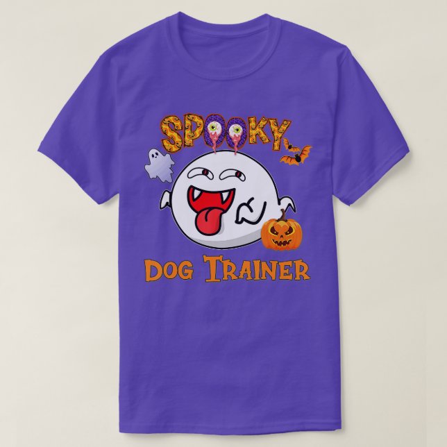 Camiseta Boo Halloween Costume Spooky Dog Trainer (Frente do Design)