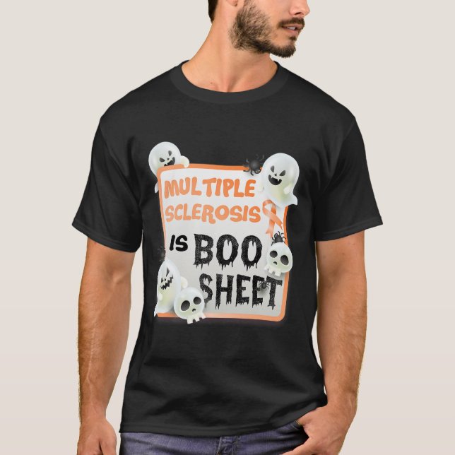 Camiseta Boo Halloween Fantasma Múltipla Esclerose É Boo S (Frente)