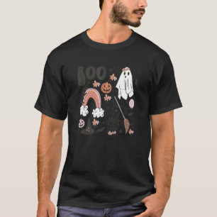 Camiseta Boo Halloween Ghost Pumpkin Witch Hats indo a um t
