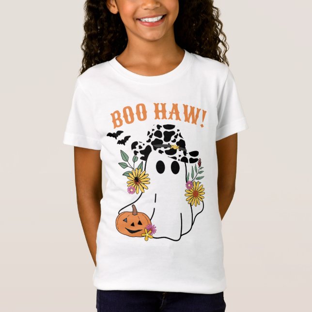 Camiseta Boo Haw cai no oeste do Halloween (Frente)