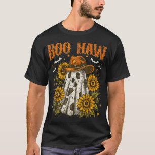 Camiseta Boo Haw Cow Spot Ghost Pattern Western Halloween
