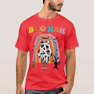 Camiseta Boo Haw Cowboy Halloween Cowgirl Ghost Western Ret