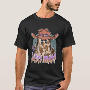 Camiseta Boo Haw Cute Ghost Western Cowboy Dia de as Bruxas
