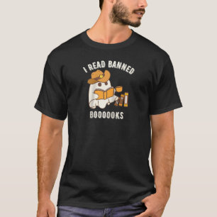 Camiseta Boo Haw Eu li livros proibidos Western Cowboy Ghos