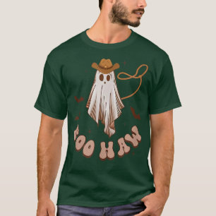 Camiseta Boo Haw Ghost Rodeo Oeste Cowb do Dia das Bruxas