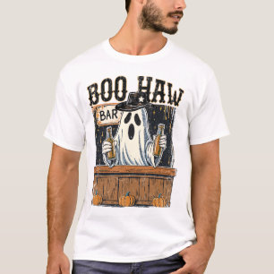 Camiseta Boo Haw Halloween Ocidental Retrô