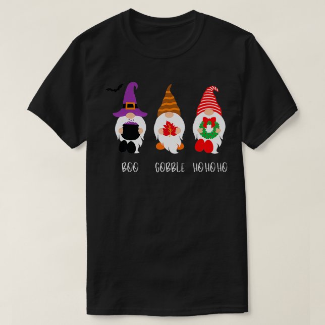Camiseta Boo HoHo Gnomos Feliz Natal (Frente do Design)