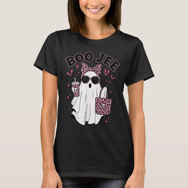 Camiseta Boo Jee Boujee Nk Ghost Coffee Halloween outubro V (Frente)