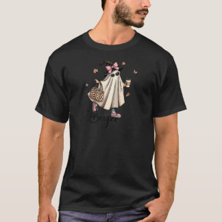 Camiseta Boo Jee Ghost Ice Coffee Coquette Halloween Wo