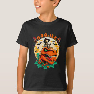 Camiseta Boo-Jee Halloween: T-Rex e Skeleton Fun Design!