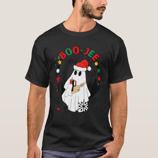 Camiseta Boo Jee Papais noeis de Natal Fantasmas com Red St (Frente)