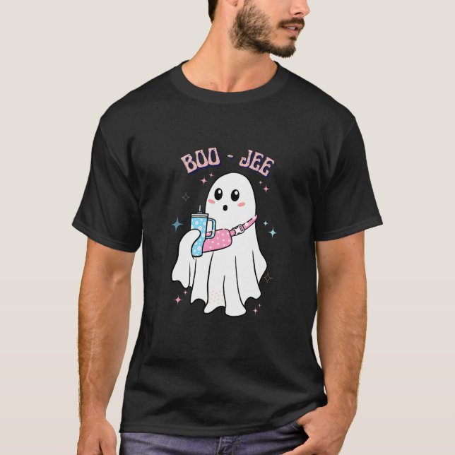 Camiseta BOO-JEE Spooky Ghost Galloween Design (Frente)