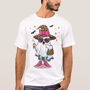 Camiseta Boo Leopardo Fantasma de Halloween Menina