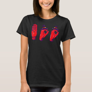 Camiseta Boo Mãos Símbolo Americano Orgulho ASL Hallowe