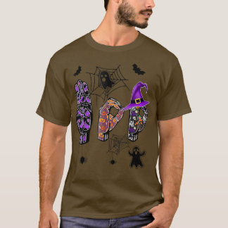 Camiseta Boo Mãos Símbolo Americano Orgulho ASL Hallowe